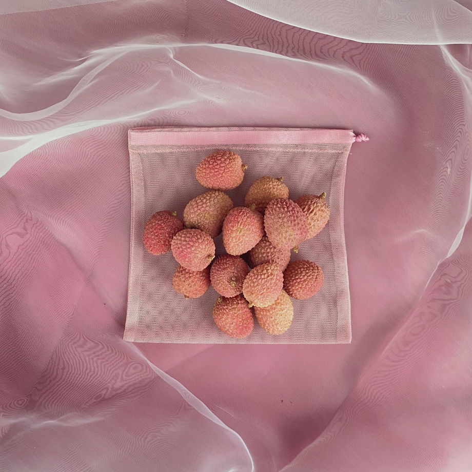 Маленький розовый мешочек "Кварц" для продуктов и хранения