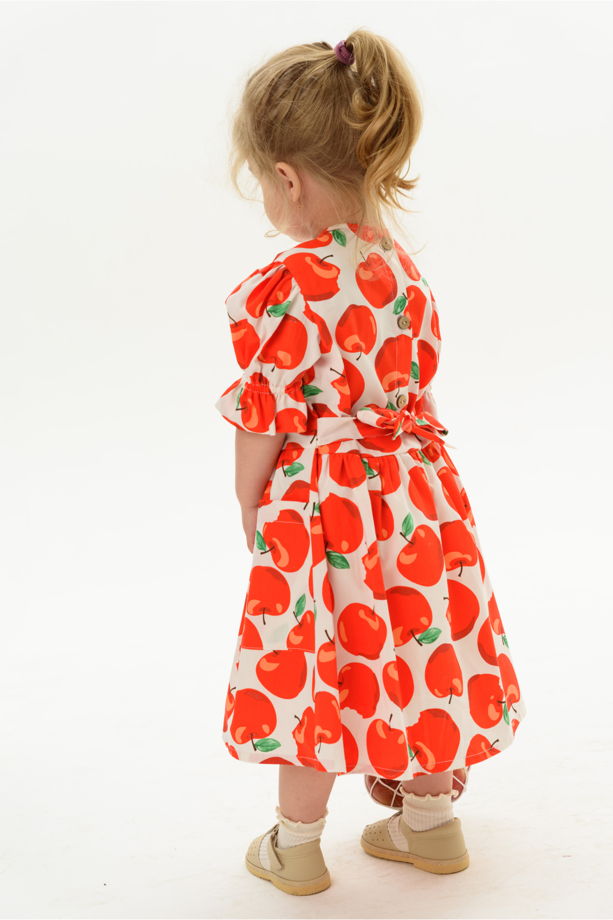 Платье для девочки из хлопка Яблочки