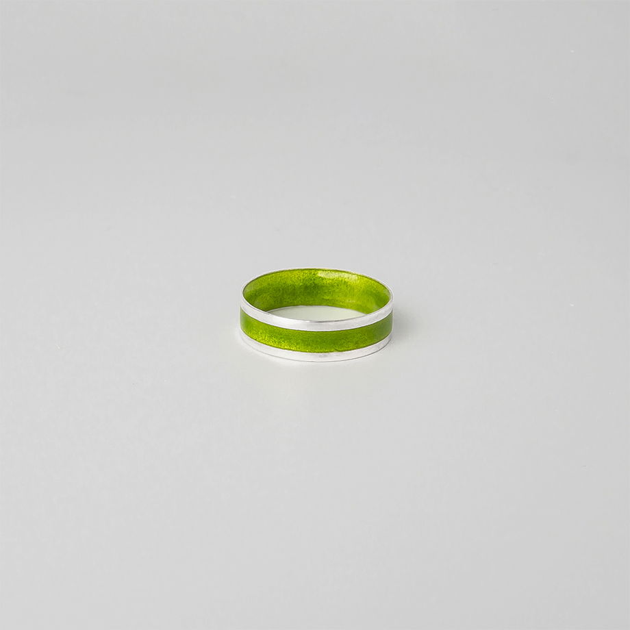 Кольцо широкое CIRCLE зеленое