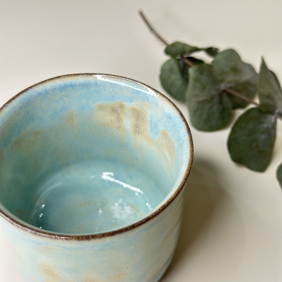 Чашка маленькая ручной работы "Темная лазурь", 120 мл