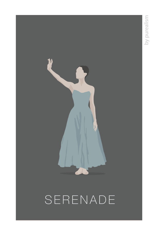 Балетная открытка Серенада формата 10х15см