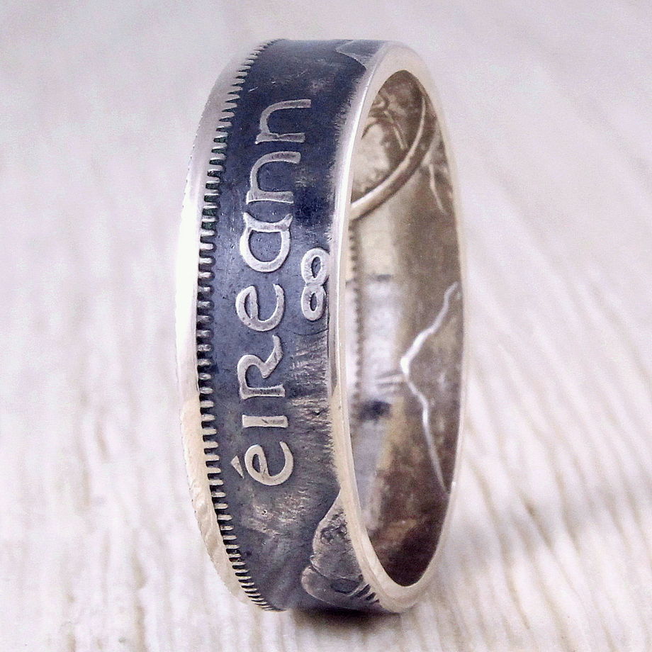 Серебряное кольцо из монеты (Ирландия) EIREANN