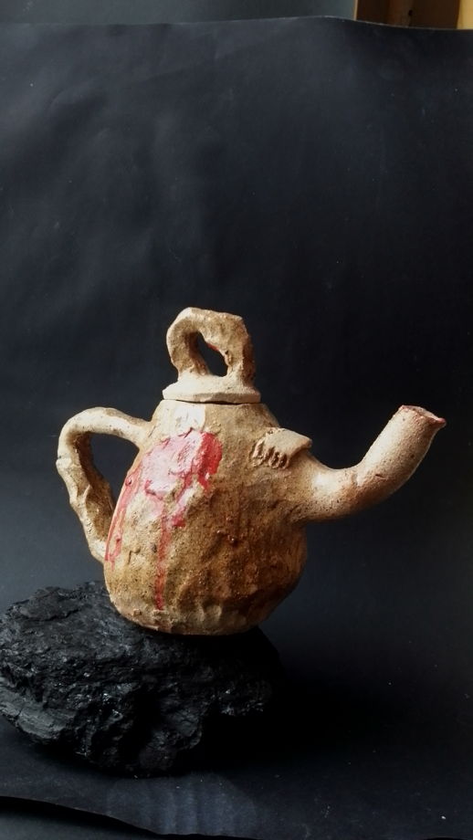 Чайник керамический заварочный из шамотной глины