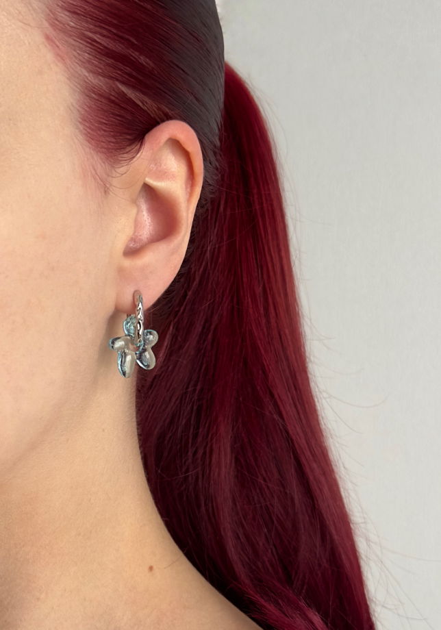 Серьги кольца bloom blue