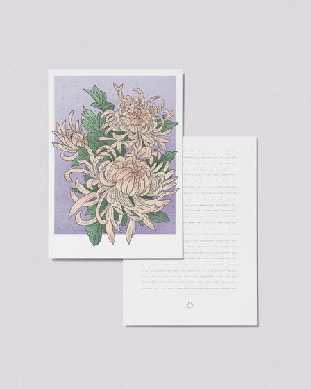Открытка с цветами "Хризантема"