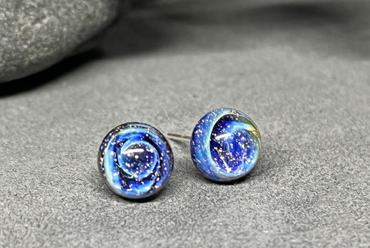 Серьги Космос из стекла