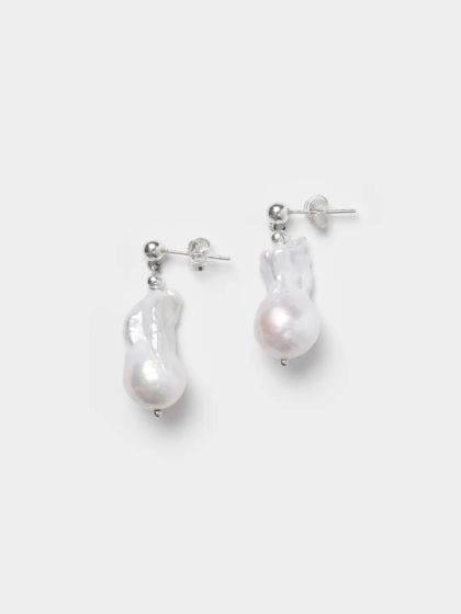 Серьги барочные жемчужины гвоздики