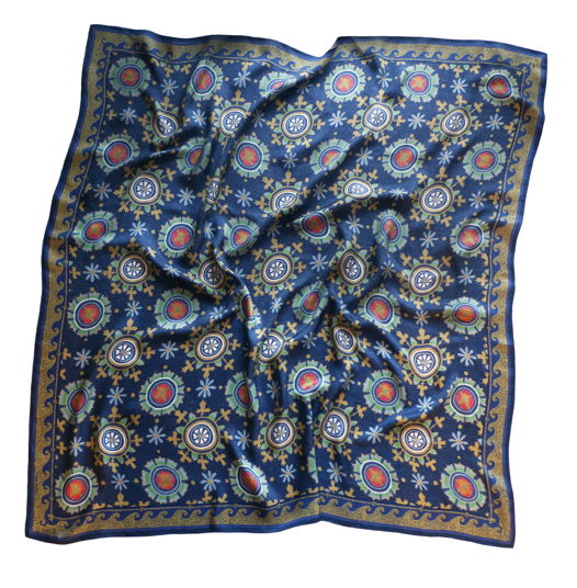 Шелковый платок с  орнаментом "Плацидия"