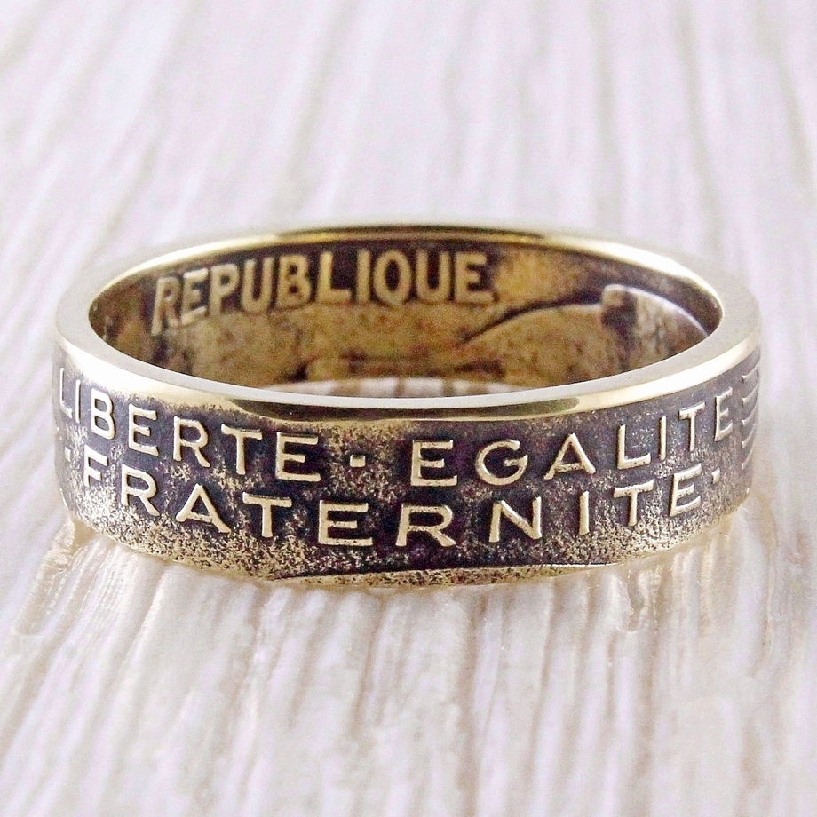 Кольцо из монеты (Франция) Свобода, равенство и братство