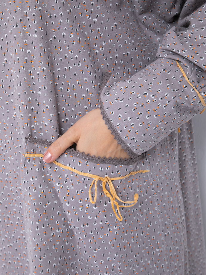 Осеннее длинное платье Бохо с деревянными пуговицами и отделкой ниткой Рафия