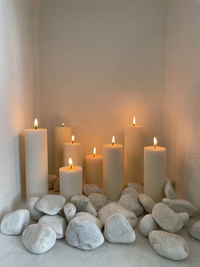набор из 3 свечей-колонн из растительного воска aouki pillar