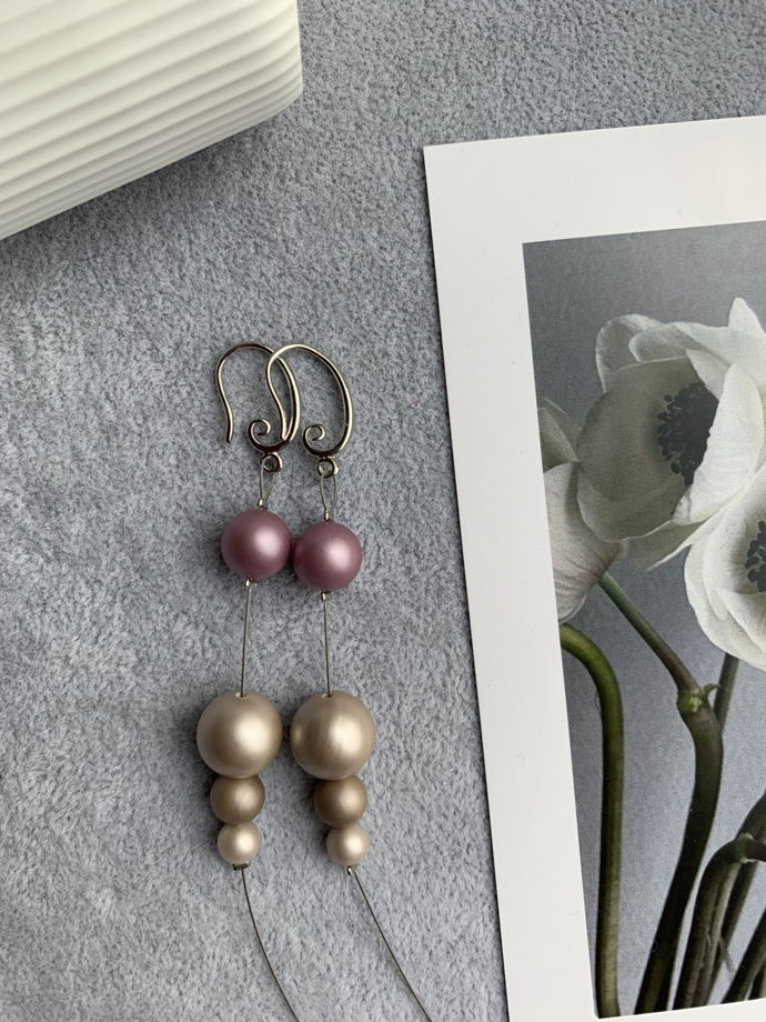 Серьги с жемчугом Майорка «Пыльное утро»