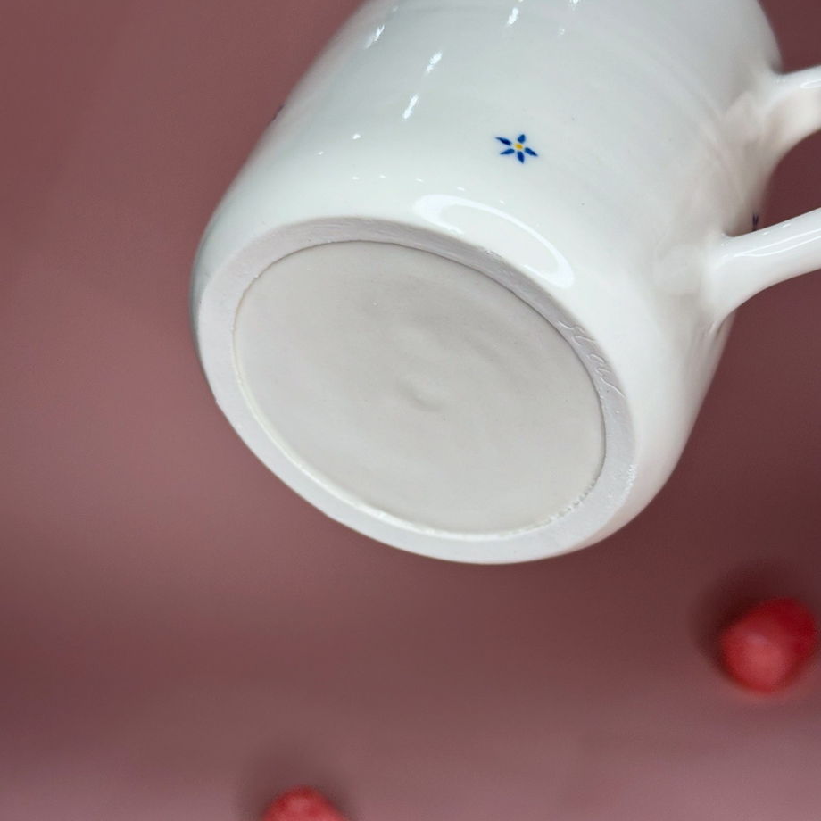 Керамический молочник с росписью ручной работы, "Лён"