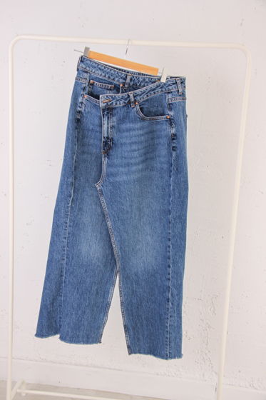 Юбка-макси джинсовая на запах апсайклинг