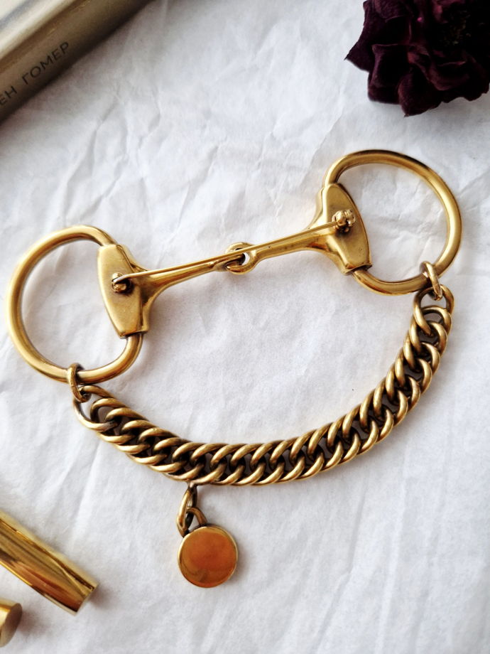 Брошь Gucci Horsebit винтаж