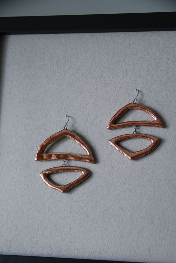 Керамические серьги ручной работы Роскошь