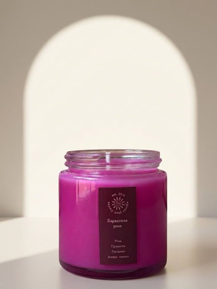 Ароматическая свеча SunnySoul Candle - Бархатная роза