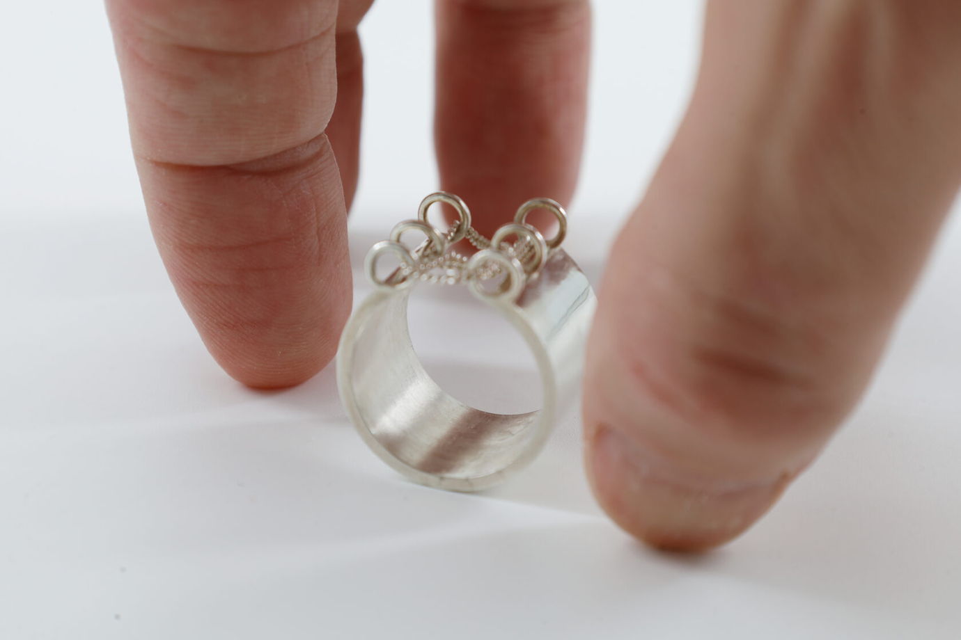 Серебряное кольцо-корсет «Bauhaus»