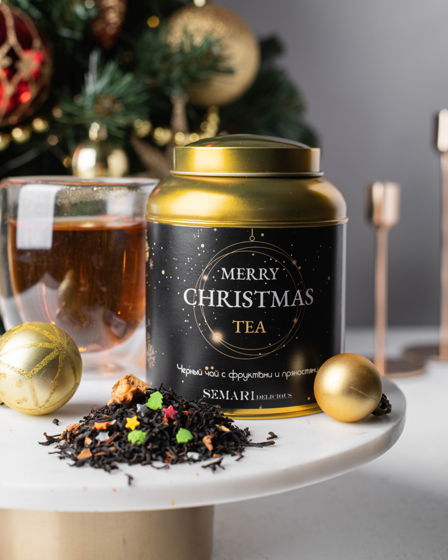Новогодний подарочный чай Merry Christmas в железной баночке