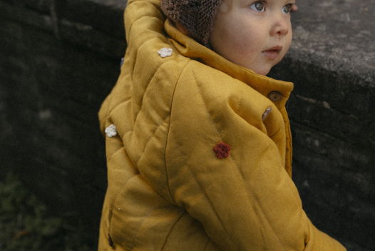 ФУФАЙКА льняная детская стеганая с веточками