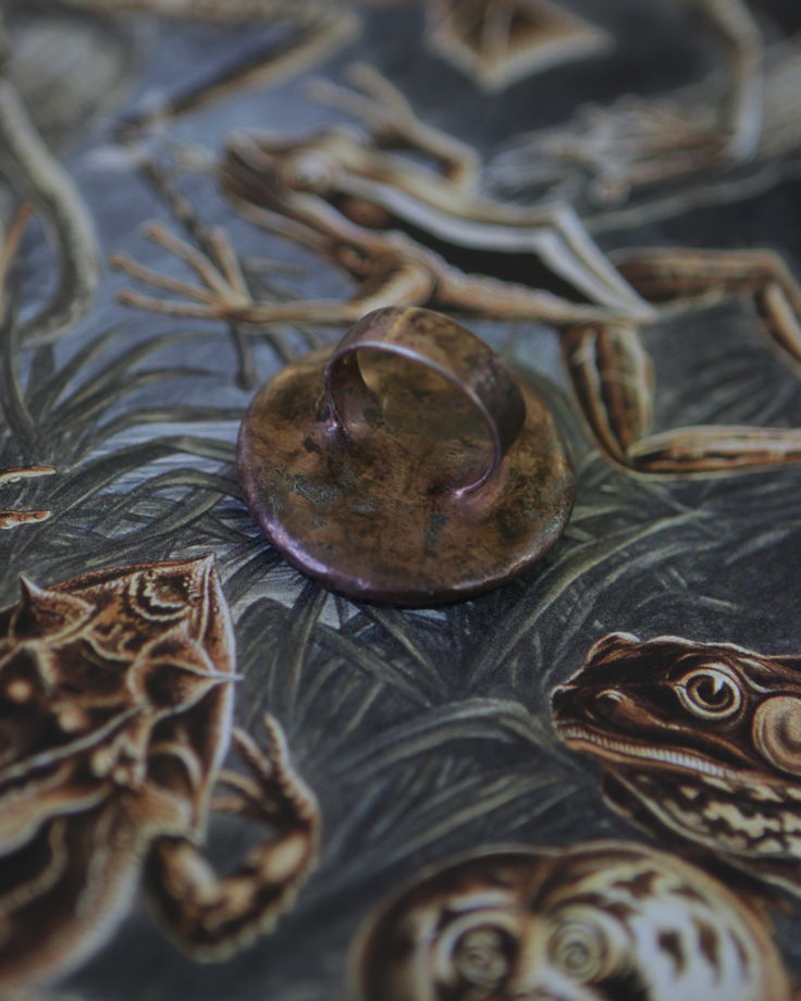 Кольцо из дерева пальмы в медном цвете №9