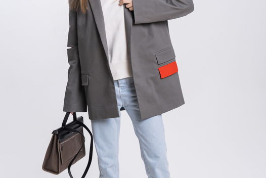 Дизайнерский жакет серый