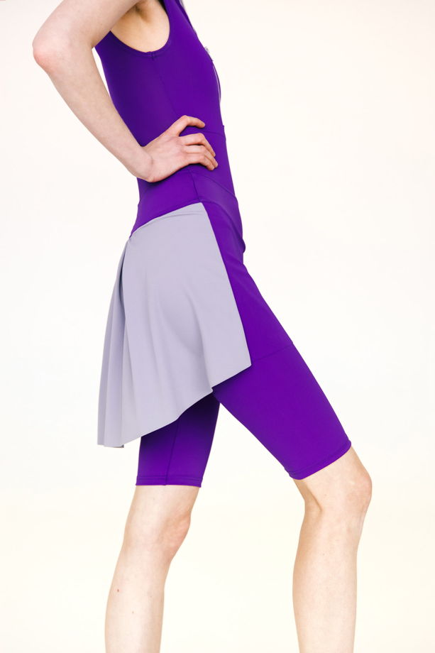 Шорты Тянутся до колен с юбкой в фиолетовом, черном и бежевом цветах для балета / спорта