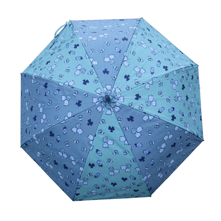 Двусторонний зонт с желтым деревом и голубыми цветами
