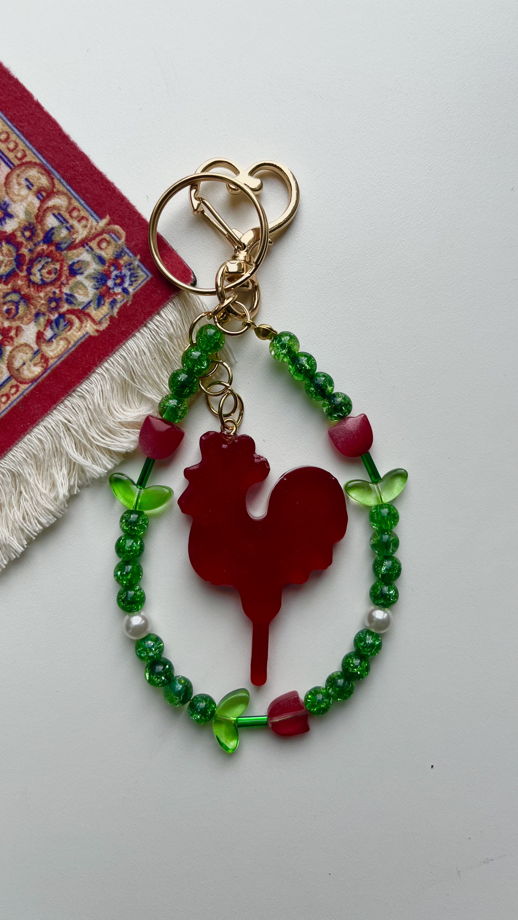 Обвес брелок Петушок с тюльпанами на сумку/ключи