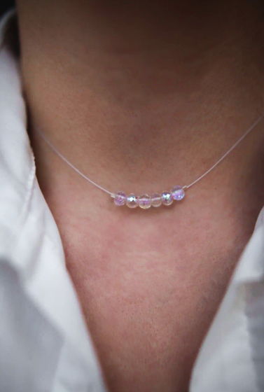 Ожерелье невидимка с кристаллами