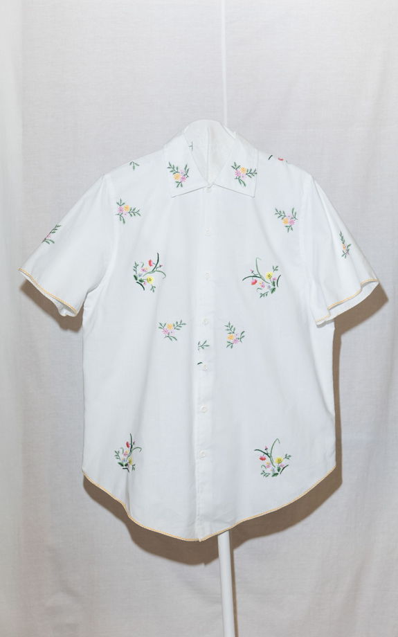 Рубашка с Вышитыми Полевыми Цветами/Wildflowers Short Sleeve Shirt