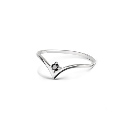 Серебряное кольцо на фалангу V с камнем