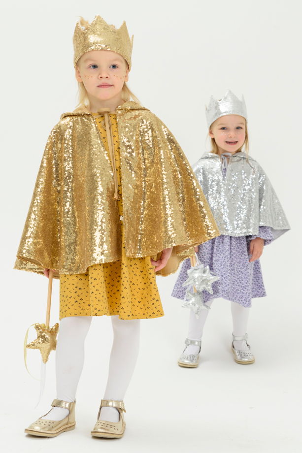 Карнавальный костюм принцессы Золото с короной и волшебной палочкой