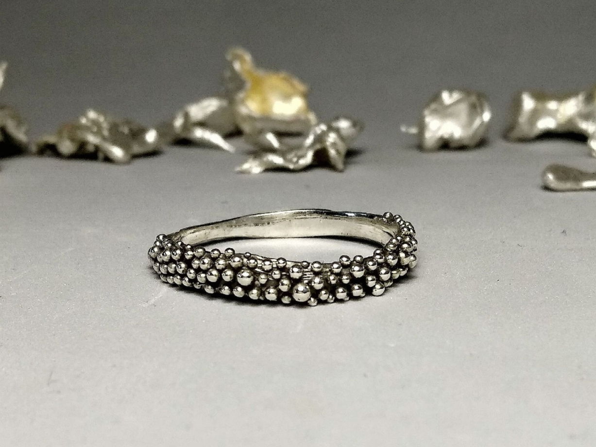 Серебряное кольцо "Подводный мир", размер 15 - 21