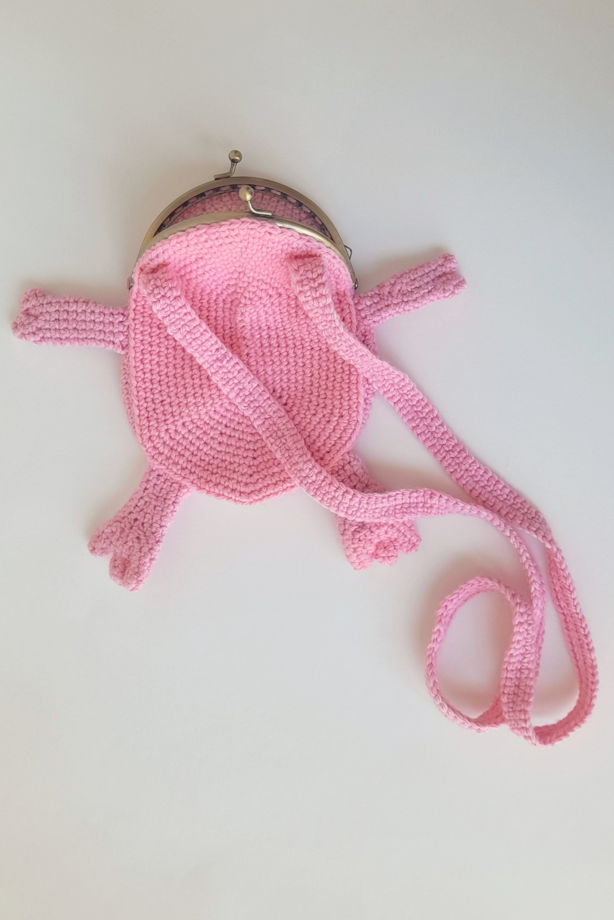 Вязаная сумка Розовая лягушка