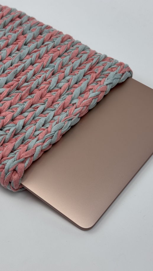 Чехол для ноутбука MacBook 13” розово-бирюзовый