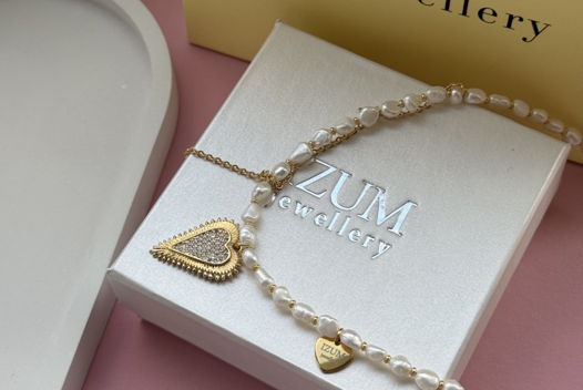 Колье из белого жемчуга Gold Love