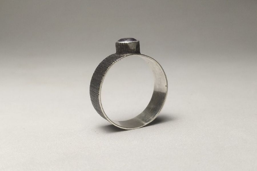 Перстень с аметистом "Магия гор", серебро, размер 17