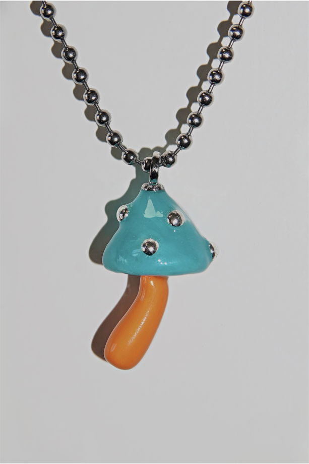 Разноцветный кулон-гриб ручной работы «Ирвин»