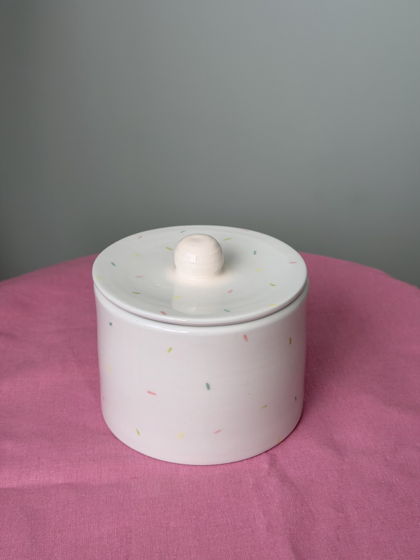 Банка нежно-голубая ручной работы "Леденцы"