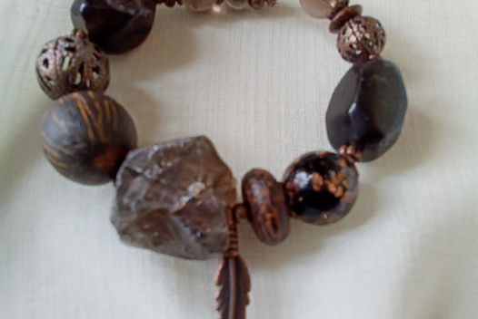 Коричневый женский браслет из дымчатого кварца "В поисках вдохновения"