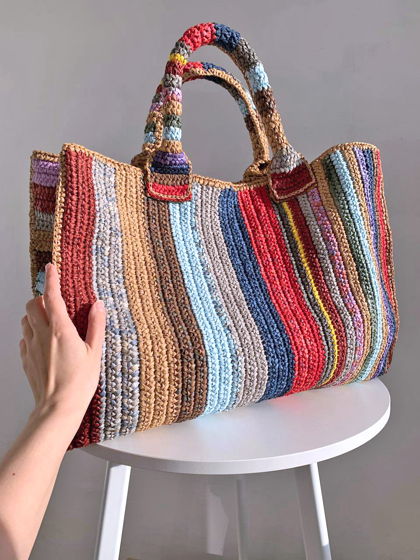 Большая сумка Weekender из рафии на заказ. Размер XL