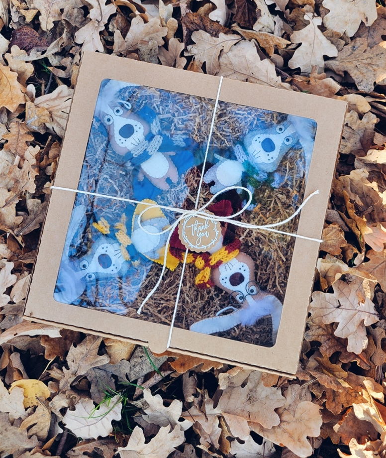 Набор ёлочных игрушек ручной работы в стиле Гарри Поттера Кролики Хогвартса