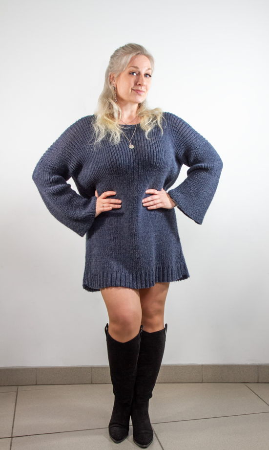 Вязанное платье "Прогулка по Зеону" Синее