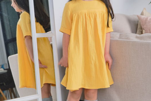 Муслиновое платье для девочки (желтый)