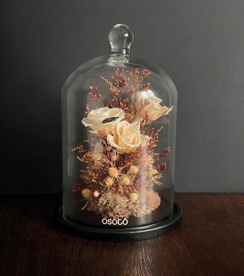 Клош с розами и жуком