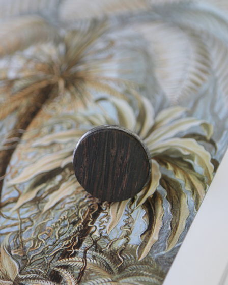 Кольцо из дерева пальмы в серебристом цвете №8