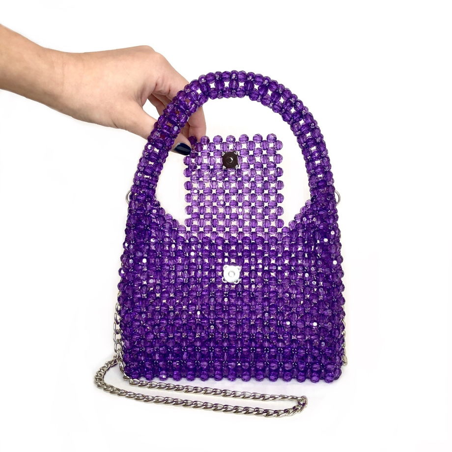 Ярко-лавандовая сумочка “Mini” из бусин