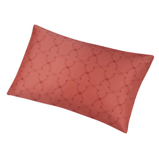 Наволочка Узор в розово-коралловом, шелк и сатин, 50х70