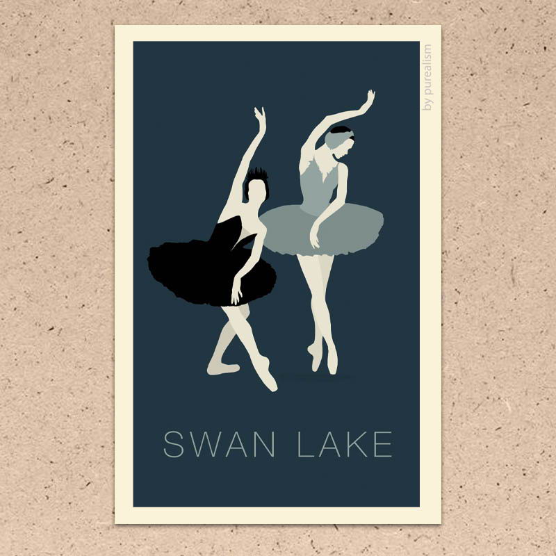 Балетная открытка Лебединое озеро формата 10х15см